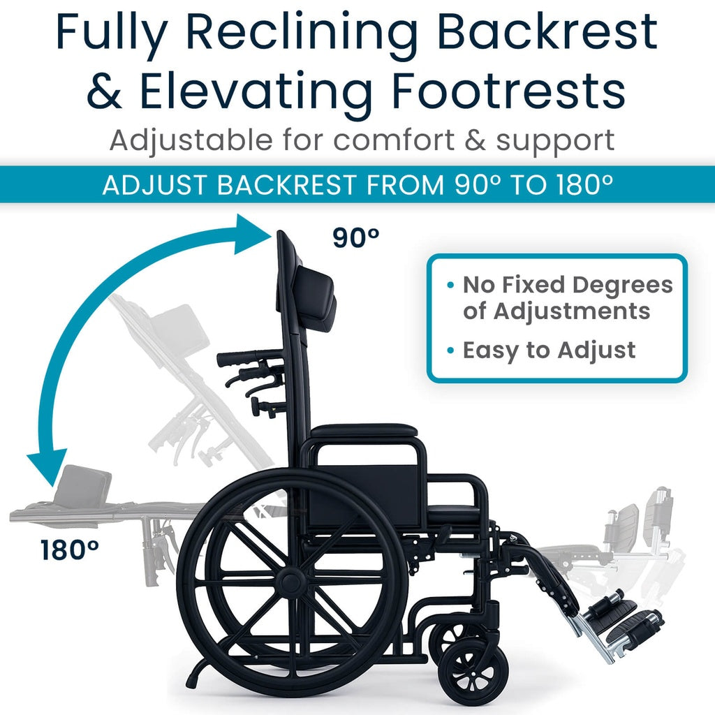 Reclining Wheelchair with Headrest
