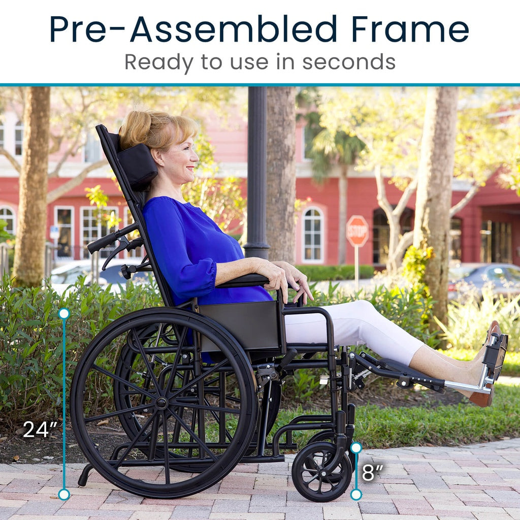 Reclining Wheelchair with Headrest