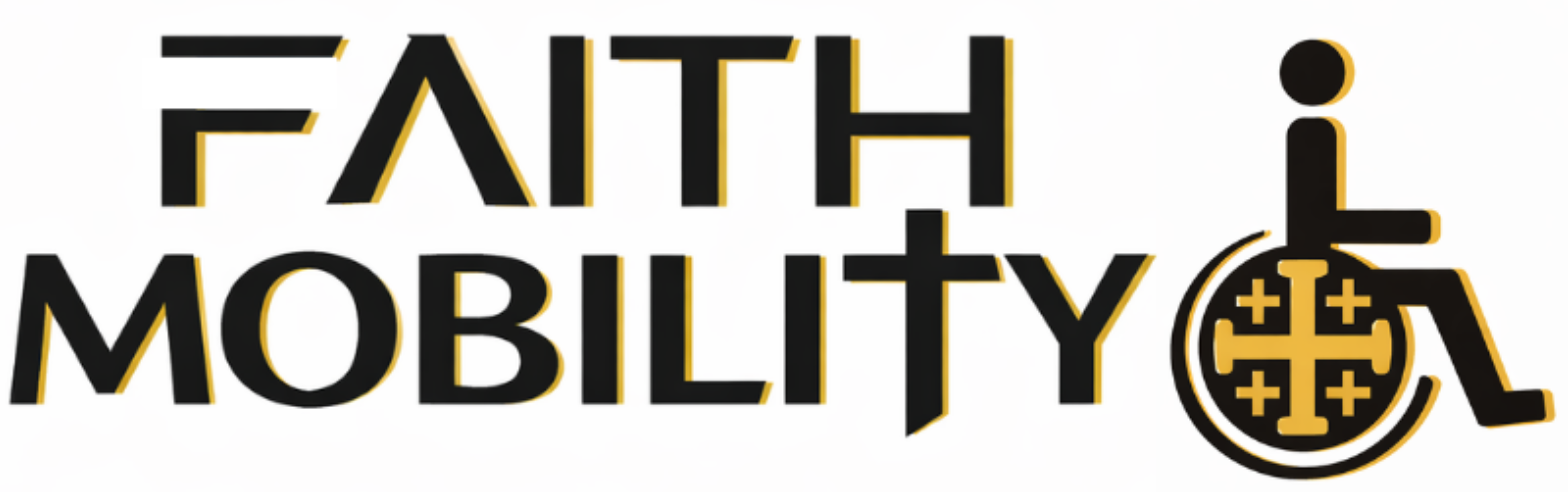 Faith Mobility logo with wheelchair icon on a white background