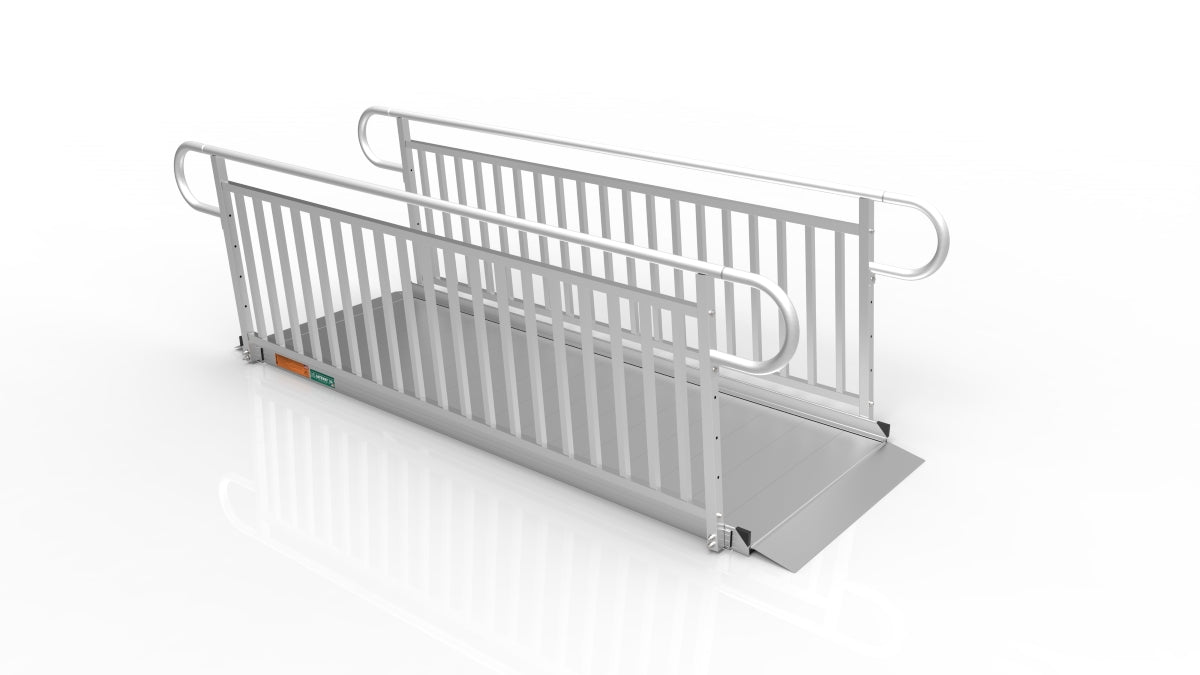 EZ-ACCESS GATEWAY 3G Solid Surface Portable Ramp, 9 ft / Vertical Picket / Non-Coated