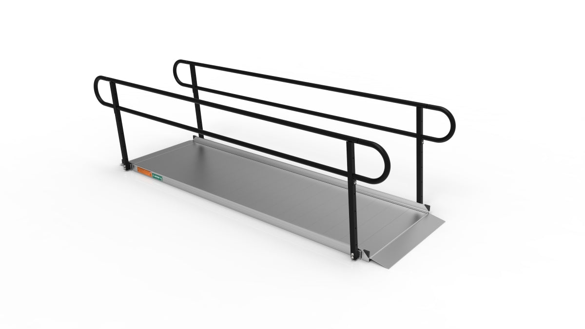 EZ-ACCESS GATEWAY 3G Solid Surface Portable Ramp, 10 ft / Two-Line / Non-Coated Deck with Black Rail