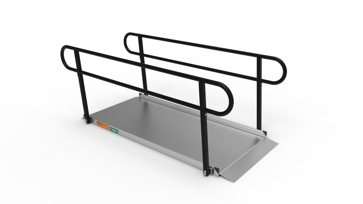 EZ-ACCESS GATEWAY 3G Solid Surface Portable Ramp, 7 ft / Two-Line / Non-Coated Deck with Black Rail