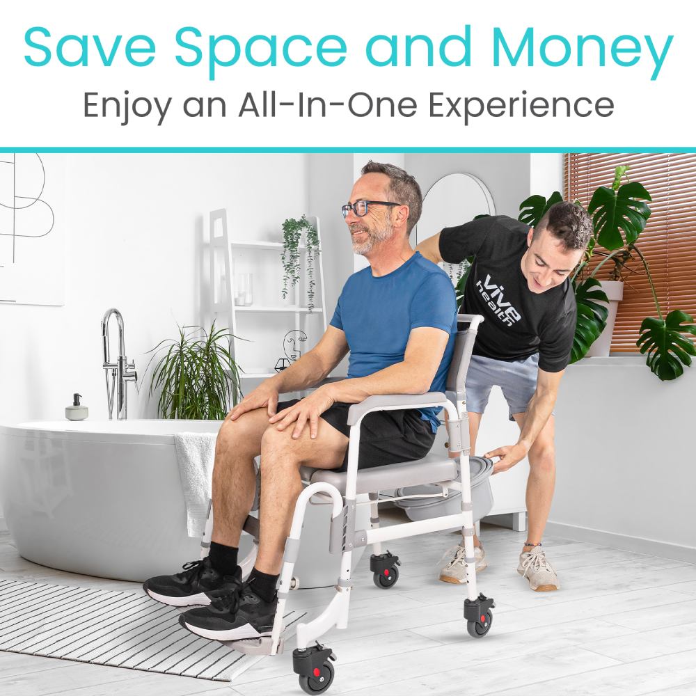 Vive Shower Commode Transport Chair, image 3