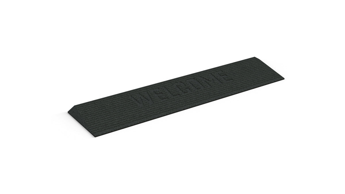 EZ-ACCESS TRANSITIONS Angled Entry Mat, 1 in / Black / Welcome