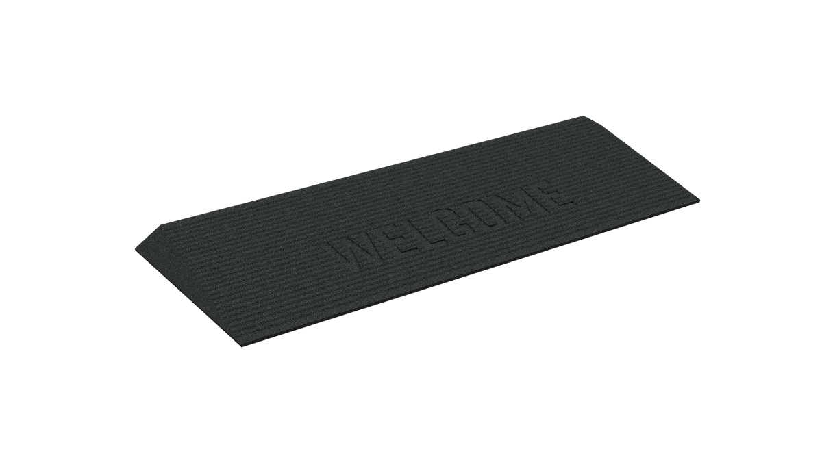 EZ-ACCESS TRANSITIONS Angled Entry Mat, 1.5 in / Black / Welcome