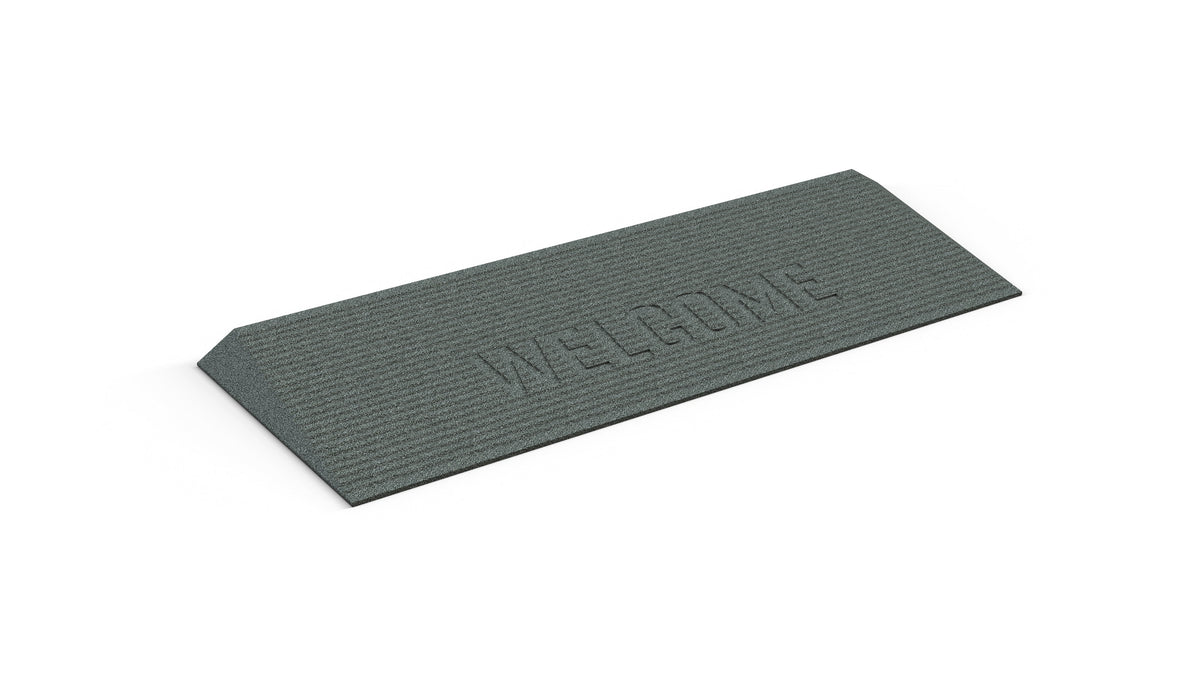 EZ-ACCESS TRANSITIONS Angled Entry Mat, 1.5 in / Grey / Welcome