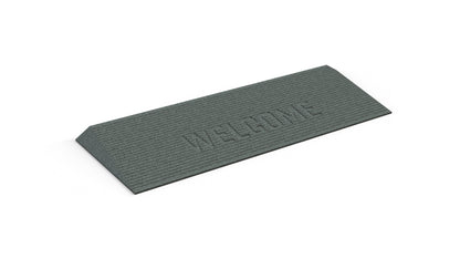 EZ-ACCESS TRANSITIONS Angled Entry Mat, 1.5 in / Grey / Welcome
