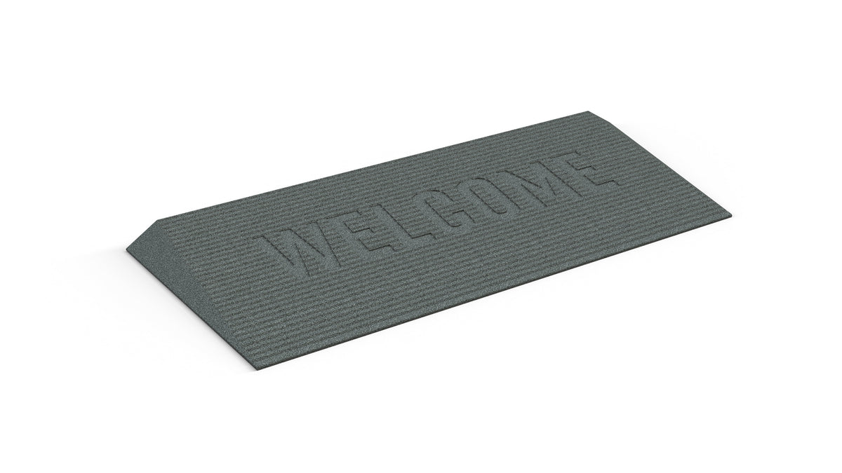 EZ-ACCESS TRANSITIONS Angled Entry Mat, 1.75 in / Grey / Welcome