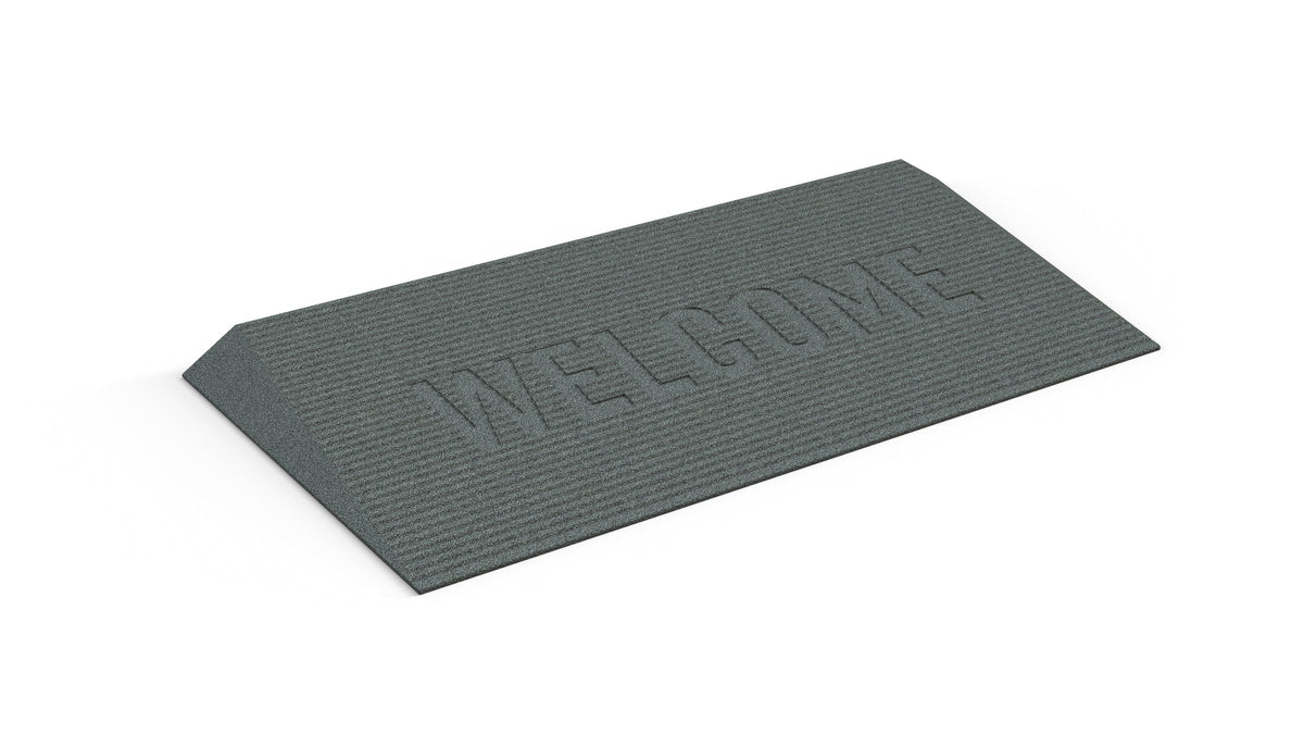 EZ-ACCESS TRANSITIONS Angled Entry Mat, 2 in / Grey / Welcome