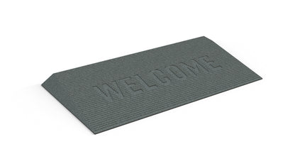 EZ-ACCESS TRANSITIONS Angled Entry Mat, 2 in / Grey / Welcome