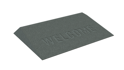 EZ-ACCESS TRANSITIONS Angled Entry Mat, 2.5 in / Grey / Welcome