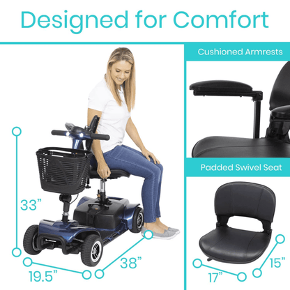 4 Wheel Mobility Scooter with Front Basket