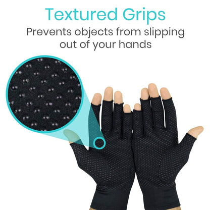 Copper Arthritis Gloves, Fingerless