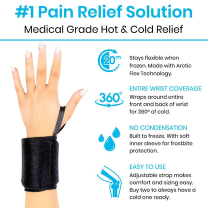 Hot and Cold Wrist Wraps, 2 Pack