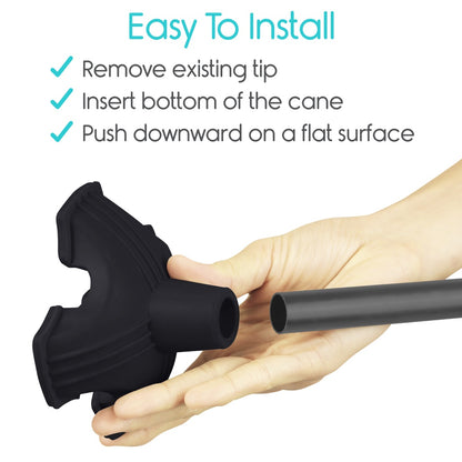 Standing Cane Tip, Rubber Quad