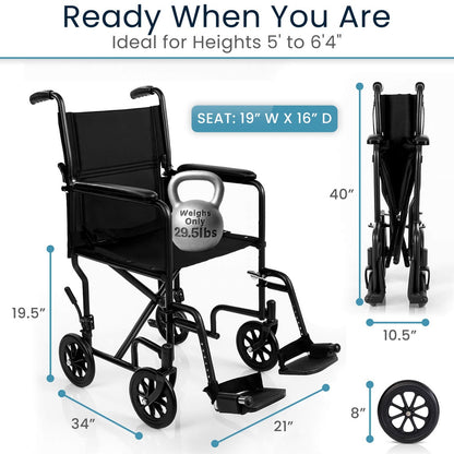 Core Transport Wheelchair, 17 Inch Seat