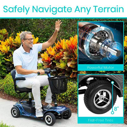 4 Wheel Mobility Scooter with Front Basket