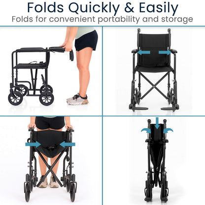 Core Transport Wheelchair, 17 Inch Seat