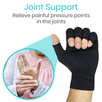 Copper Arthritis Gloves, Fingerless