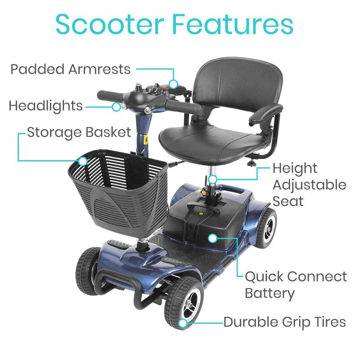Vive 4 Wheel Mobility Scooter, image 3